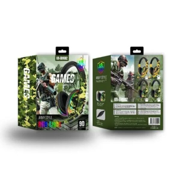 Diadema Gamer Camuflado estilo Militar KR-GM601 & KR-GM602 - Imagen 3