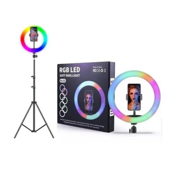 Aro luz Led RGB 33cm + Trípode 210cm